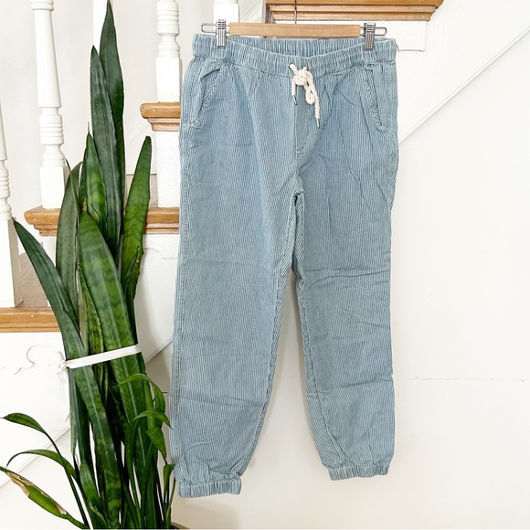 aerie Pants - Aerie Womens Blue White Striped Elastic Drawstring Waist Pocket Joggers Size M